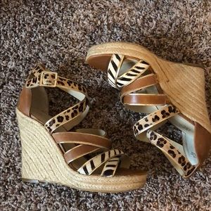 Animal print wedges